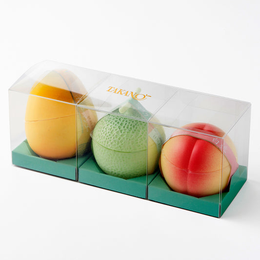 新宿高野 果実ピュアゼリー3入(イエローマンゴー、マスクメロン、白桃)